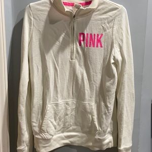 Victoria’s Secret PINK white quarterzip sweatshirt